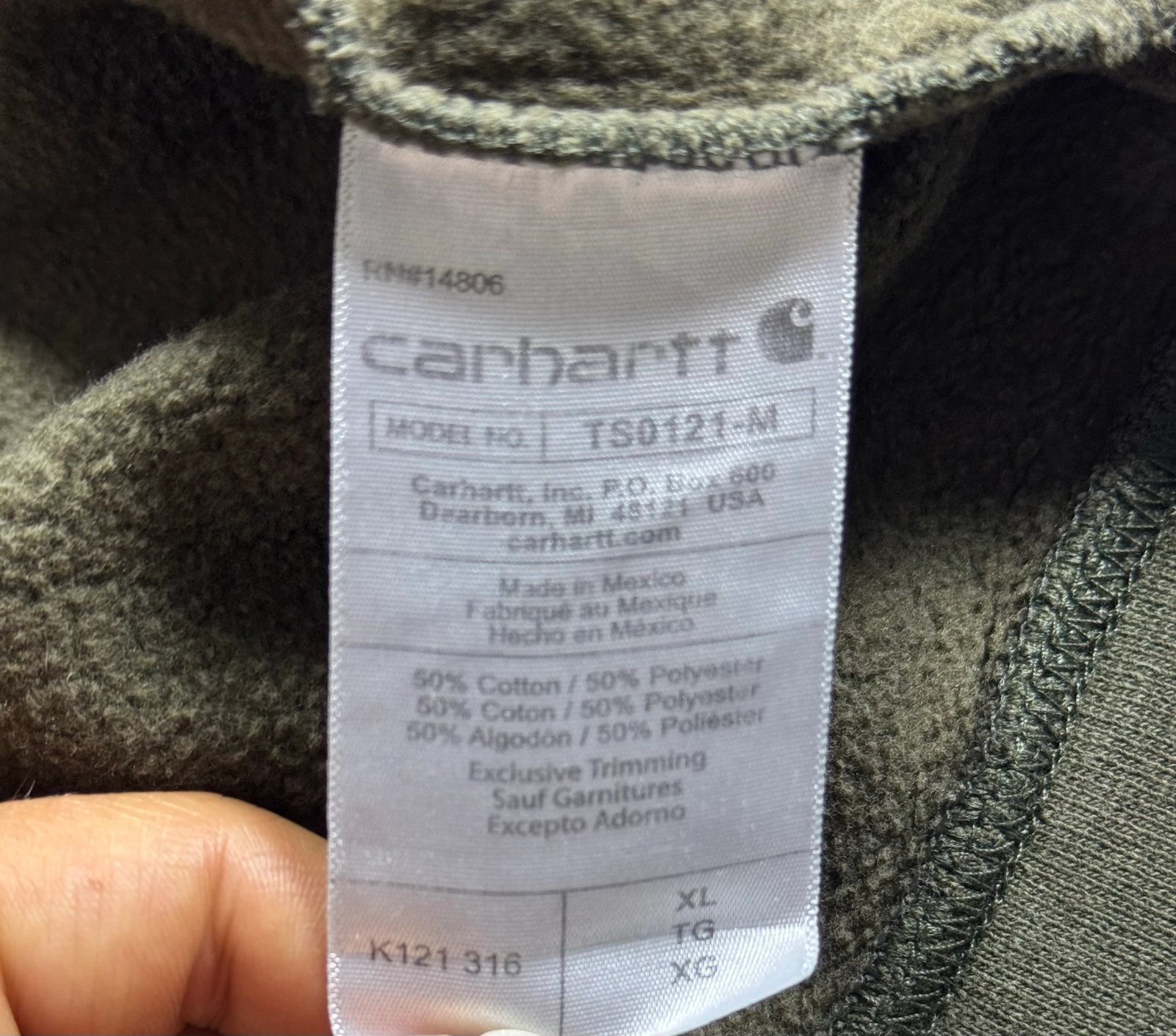 Carhartt K121 Hoodie Moss Green XL Loose Fit Workwear USA – photo 14
